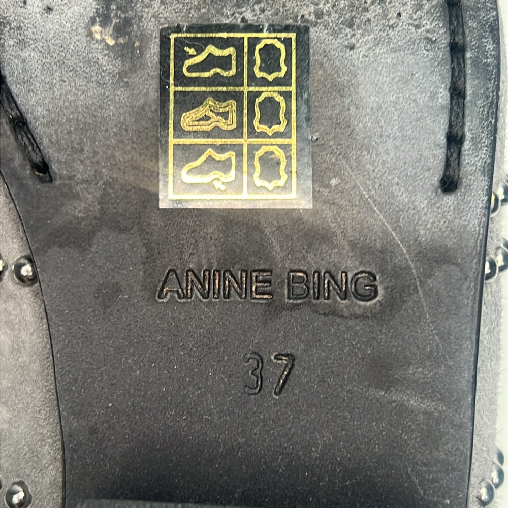 Anine Bing - Charlie Low Grey Suede Studded Ankle Boots Women's Size US 7/EU 37 - Picture 11 of 12